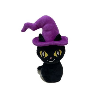 20 cm Halloween Biết Nói Con Mèo Đen W / Mũ Tím Ghi Đồ Chơi Nhồi Bông