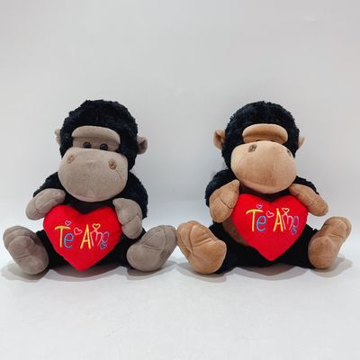 Khỉ đột đồ chơi sang trọng với mặt hàng trái tim màu đỏ với kiểm tra BSCI