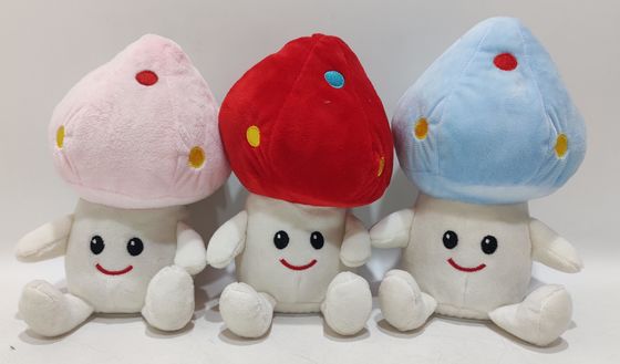 Ba bản ghi màu di chuyển nấm trái và phải đồ chơi plush điện con búp bê thoải mái mềm