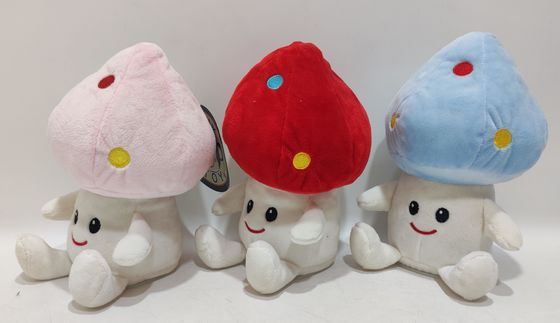 Ba bản ghi màu di chuyển nấm trái và phải đồ chơi plush điện con búp bê thoải mái mềm