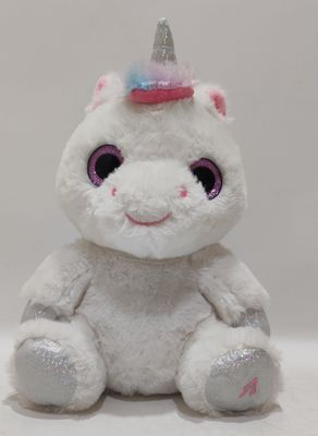Mắt lớn khắc ấn tượng hát trái và mắt phải ánh sáng kỳ lân đồ chơi plush điện