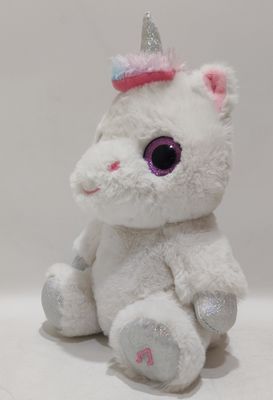 Mắt lớn khắc ấn tượng hát trái và mắt phải ánh sáng kỳ lân đồ chơi plush điện