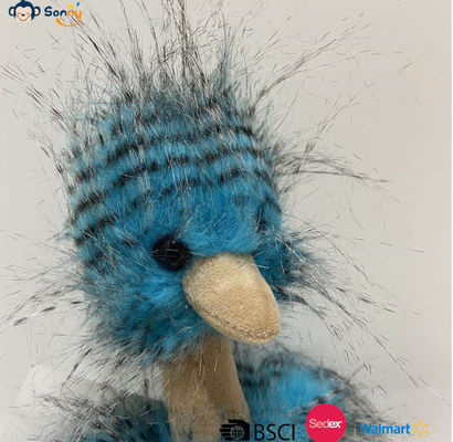 OEM nhà máy bán buôn tùy chỉnh Blue Peacock Fluff Ưu ốc đồ chơi Plush quà đồ vật nhồi