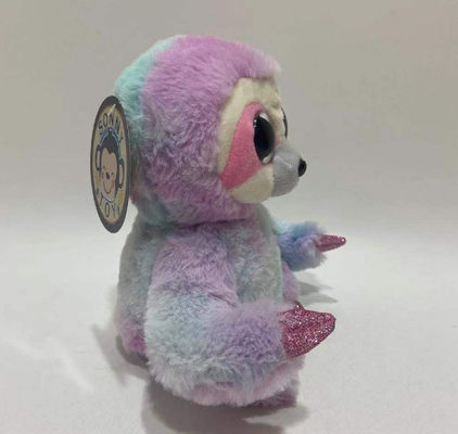 Nhập và lặp lại logo tùy chỉnh Nhìn qua bên trái và bên phải Di chuyển màu tím màu hồng Tie-Dye Sloth Plush Toy