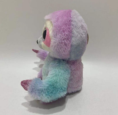 Nhập và lặp lại logo tùy chỉnh Nhìn qua bên trái và bên phải Di chuyển màu tím màu hồng Tie-Dye Sloth Plush Toy
