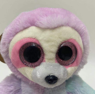 Nhập và lặp lại logo tùy chỉnh Nhìn qua bên trái và bên phải Di chuyển màu tím màu hồng Tie-Dye Sloth Plush Toy