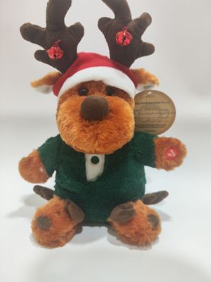 Trẻ em quà Giáng sinh Funny hươu với lắc chân và hát Plush đồ chơi đồ chơi điện tử