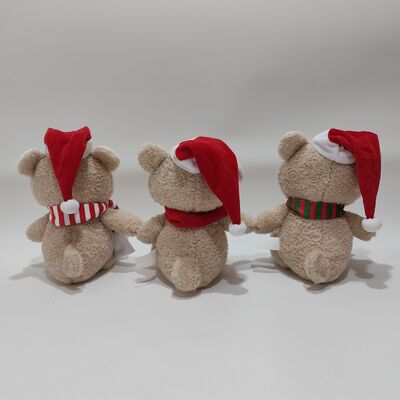 3 Gấu Bông Giáng Sinh Đa Dạng Bộ Quà Tặng Gấu Teddy Mềm Mại Dịp Lễ