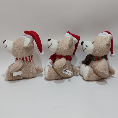 3 Gấu Bông Giáng Sinh Đa Dạng Bộ Quà Tặng Gấu Teddy Mềm Mại Dịp Lễ