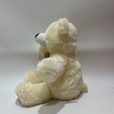 Ca hát và vỗ tay Cream Teddy Bear Plush Toy Interactive Music Bear Classic Plaid Bowtie Động vật nhồi