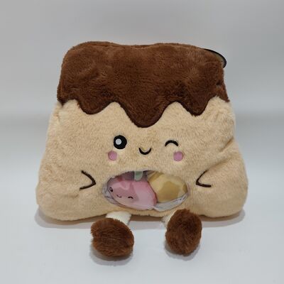 Gối Bánh Pudding PVC Trong Suốt Dễ Thương với Trái Cây Mini Nhiều Màu Bên Trong